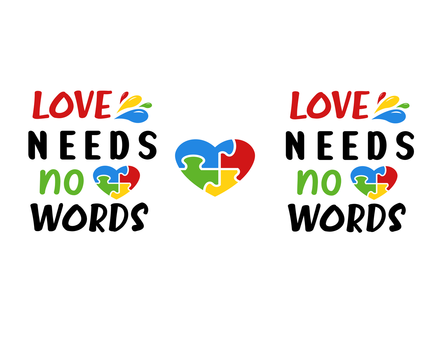 Autism Mug 15oz Ceramic Love Needs no Words 2