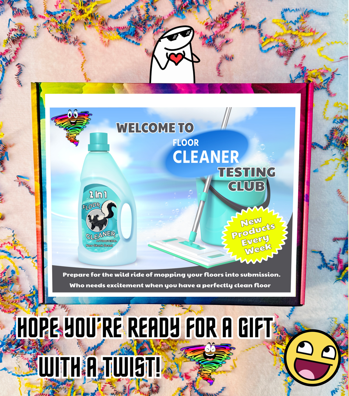 TwistBox Floor Cleaner Testing Club Prank (Just The Box) - Funnytwist.com