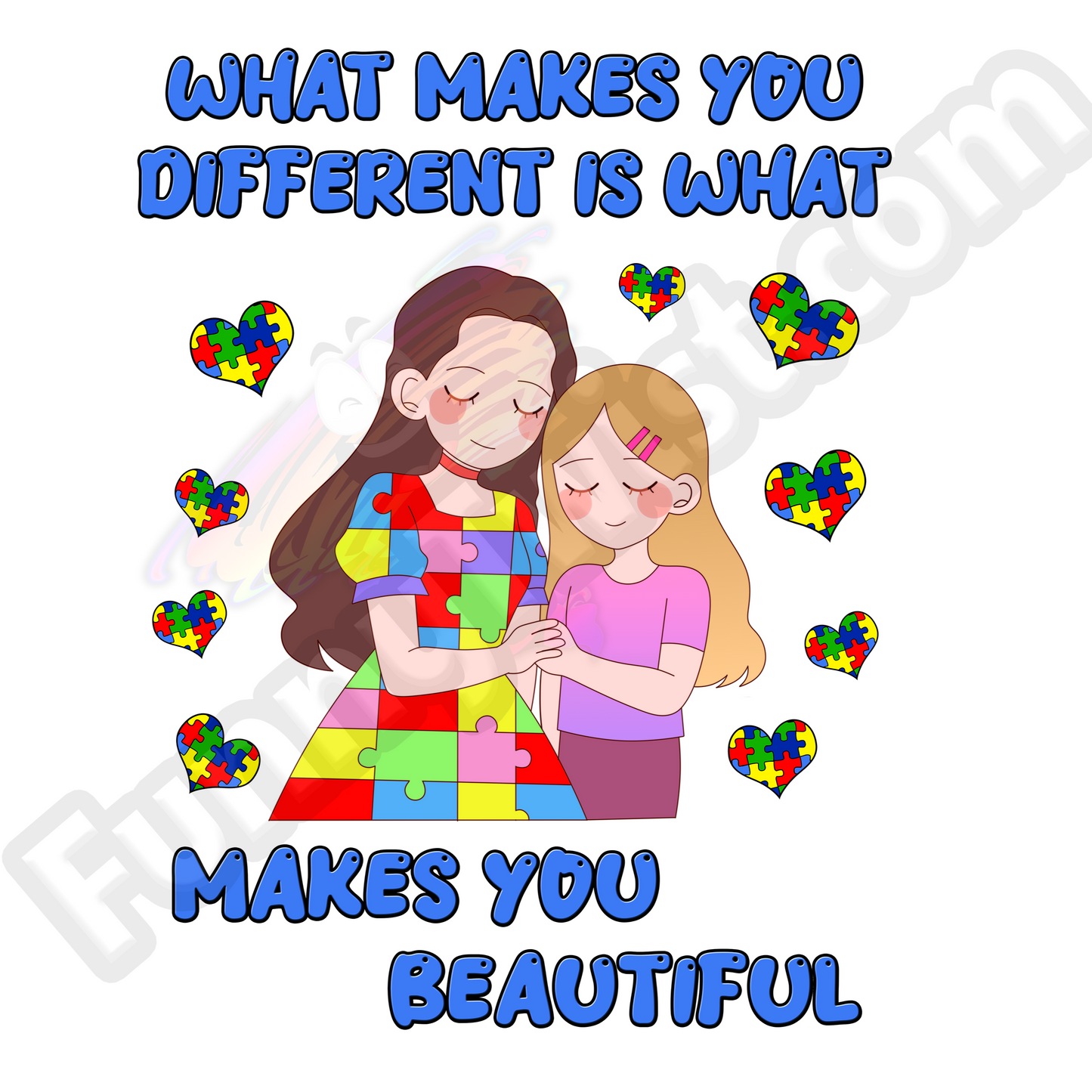 Autism Mug 15oz Ceramic "What make you Different make you Beautiful" #1 - Funnytwist.com