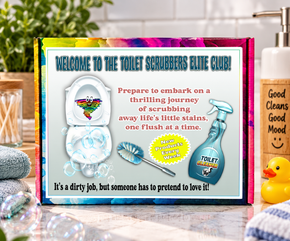 The Toilet Scrubber Elite Club TwistBox - funny prank gift box by FunnyTwist