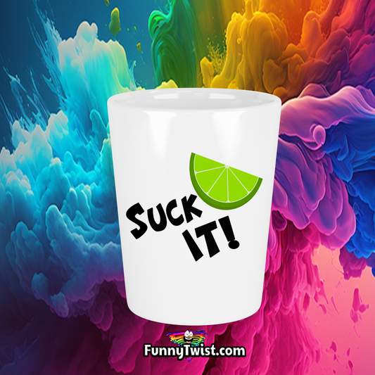 Funny Ceramic Shot "Suck it" - Funnytwist.com