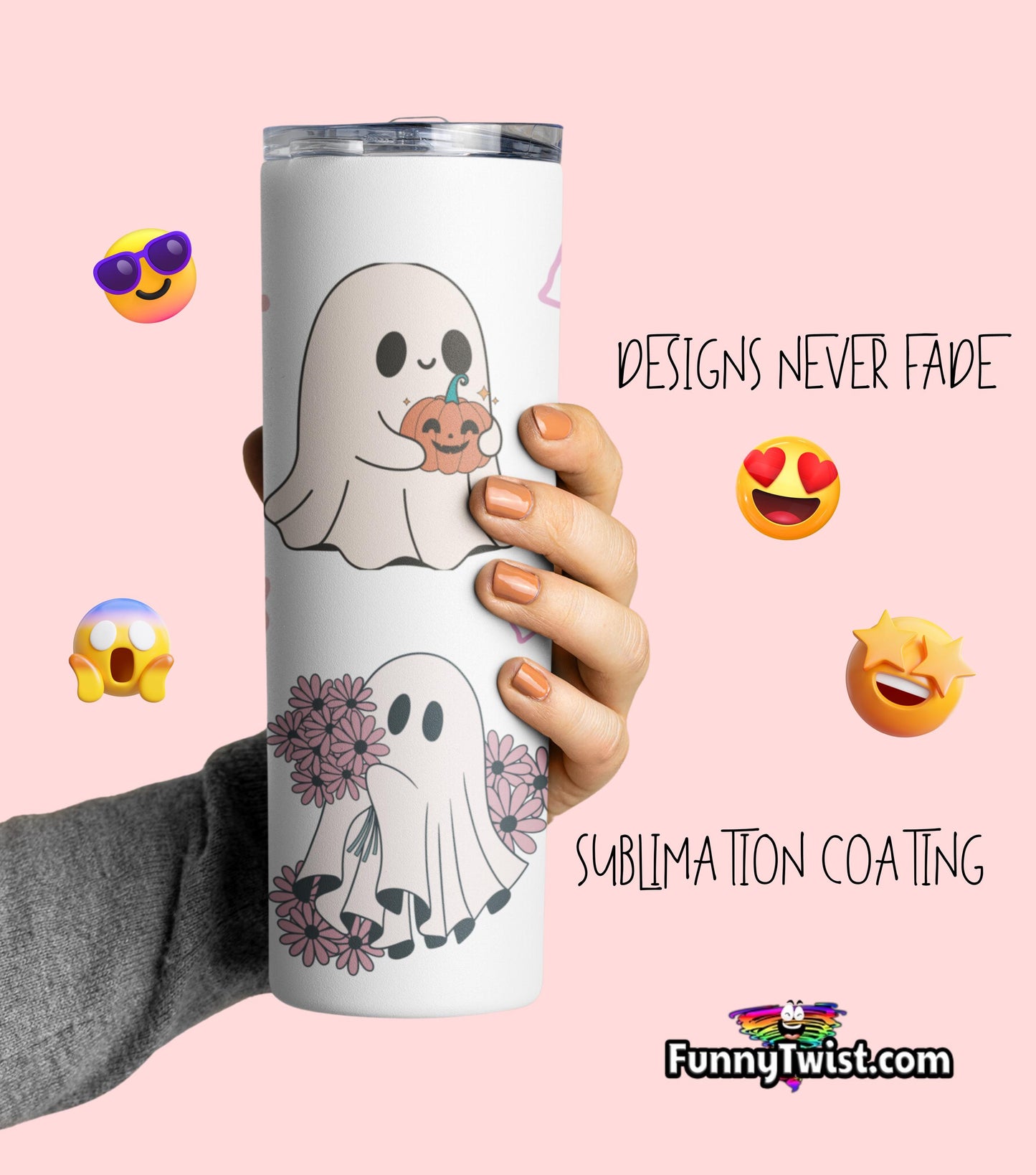 Funny Tumbler 20oz  Fall Ghost - Funnytwist.com