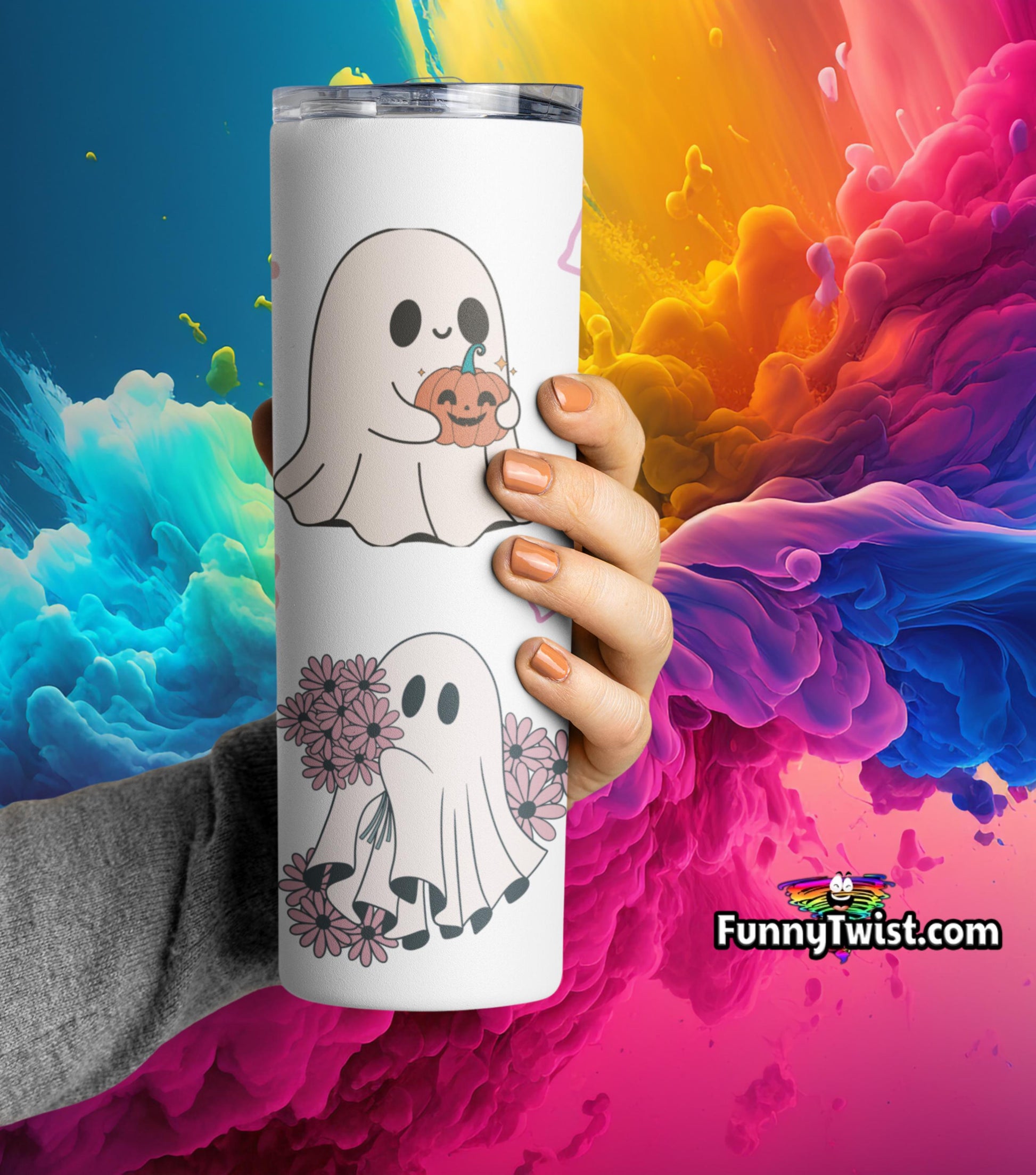 Funny Tumbler 20oz  Fall Ghost - Funnytwist.com