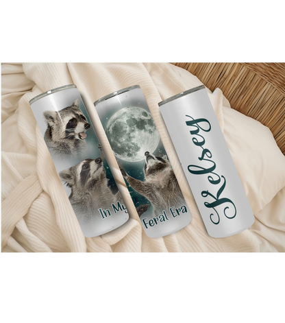 In My Feral Era Raccoon Funny 20oz Stainless Steel  Tumbler