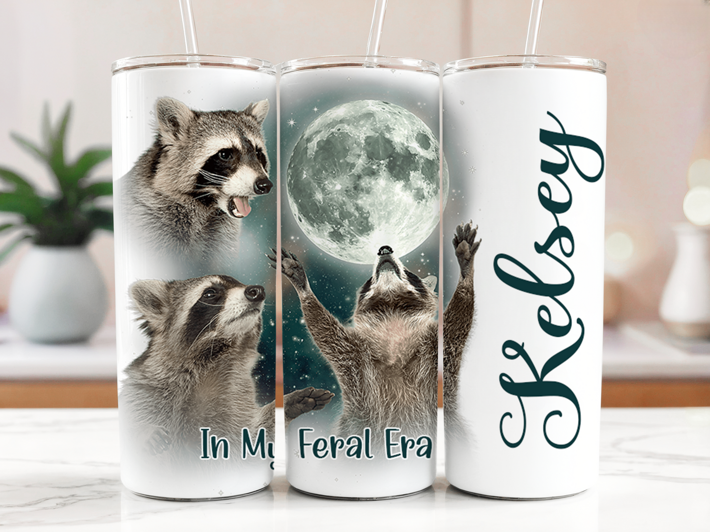 In My Feral Era Raccoon Funny 20oz Stainless Steel  Tumbler