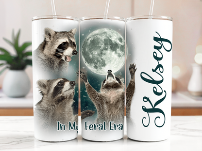 In My Feral Era Raccoon Funny 20oz Stainless Steel  Tumbler